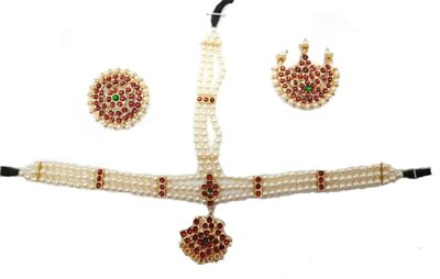 Elite Trade Girl's Beads Bharatnatyam Jewellery Set (Gold) - Image 2