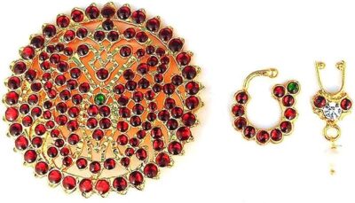 Elite Trade Girl's Beads Bharatnatyam Jewellery Set (Gold) - Image 4