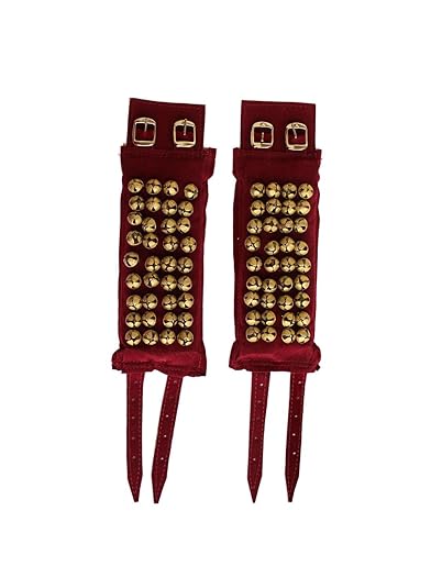 Elite Trade 4 line Satin padded ghungroo/bells for bharatnatyam/kuchipudi/classical dances for girls