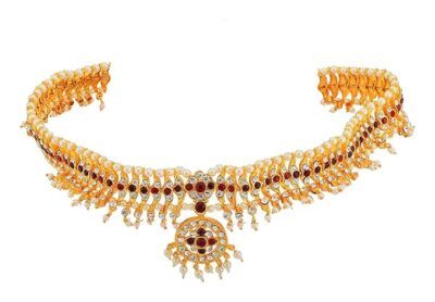 Elite Trade Artistic Red and Golden Classical/Bharatnatyam Heavy Jewellery Set - Image 5
