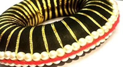 Elite Trade Bharatnatyam Hair Accessories - Hair Bun with Kunjum Hair Extention - Image 3