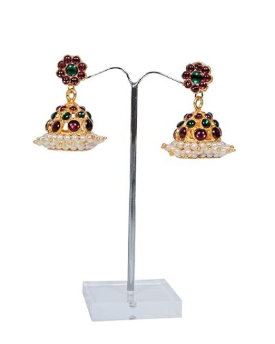 Elite Trade Bharatnatyam Jewellery Set with 3 line Box haram and 3 line Satin Ghungroo - Image 4