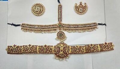 Elite Trade Bharatnatyam belt and Maang Tikka set - Image 4