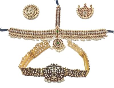 Elite Trade Bharatnatyam belt and Maang Tikka set - Image 3