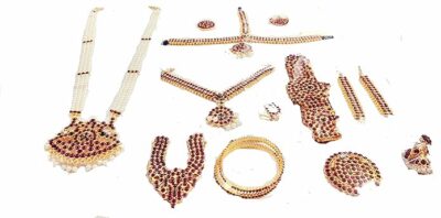 Elite Trade White Kempu Stone Bharatnatyam Jewellery Set For Women