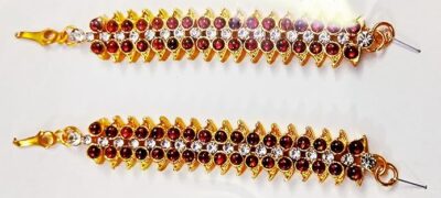 Elite Trade White Kempu Stone Bharatnatyam Jewellery Set For Women - Image 6