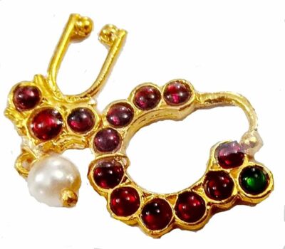 Elite Trade White Kempu Stone Bharatnatyam Jewellery Set For Women - Image 2