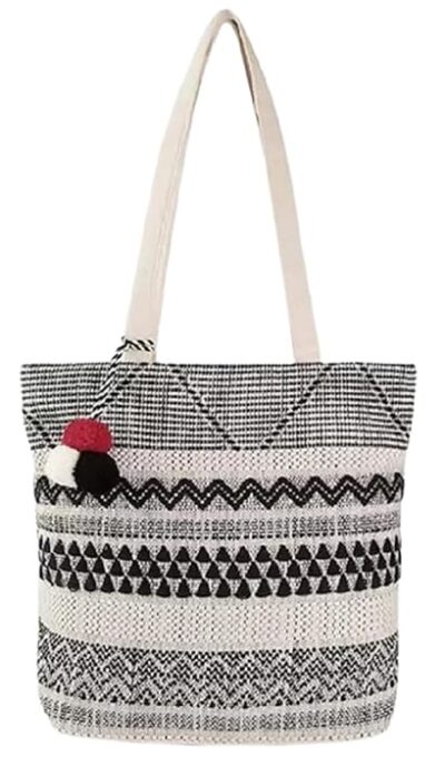 Elite Trade Women/Girls Black Gray Tote/Shoulder Bags