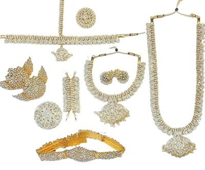 Elite Trading White Kempu Stone Bharatnatyam/Bridal/Kuchipudi/Mohiniattam Jewelry for women and girls - ETCHKR160