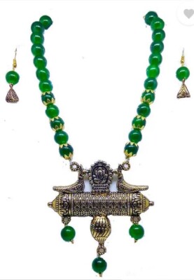 Metal, Glass, Alloy Green, Gold Jewel Set  (Pack of 1)