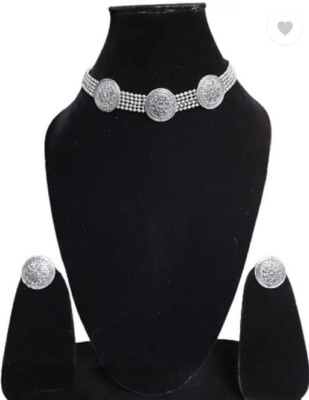 Oxidized Silver Silver Jewel Set  (Pack of 1)