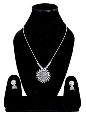 Elite Trade Combo Of Beautiful Oxidized Silver Set with Jhumka