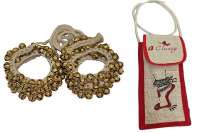 Elite Trade Kathak Ghungroo – 100 Brass Bells with Jute Ghungroo Bag | Classical Dance Foot Bells for Kathak & Odissi Dance forms