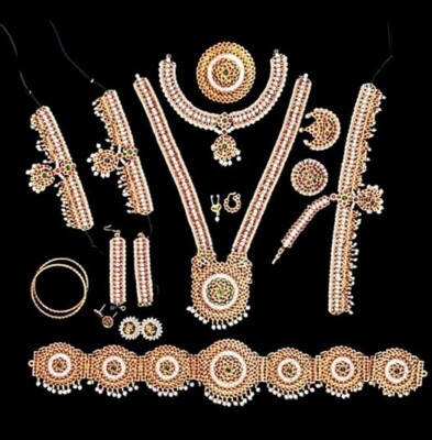 Elite Trade Traditional Bharatanatyam Temple Jewellery Set for Women/A Complete Set for Performance