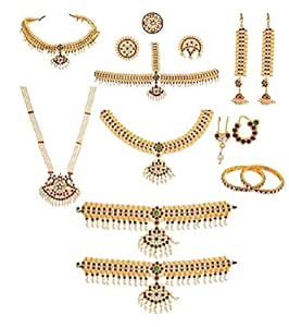 Elite Trade Classic Bharatnatyam Jewelry Set For Womem